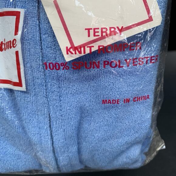 Vintage Sugartime Blue Terry Knit Romper Child Size 2T NIP, NWT. T3 - Picture 4 of 4